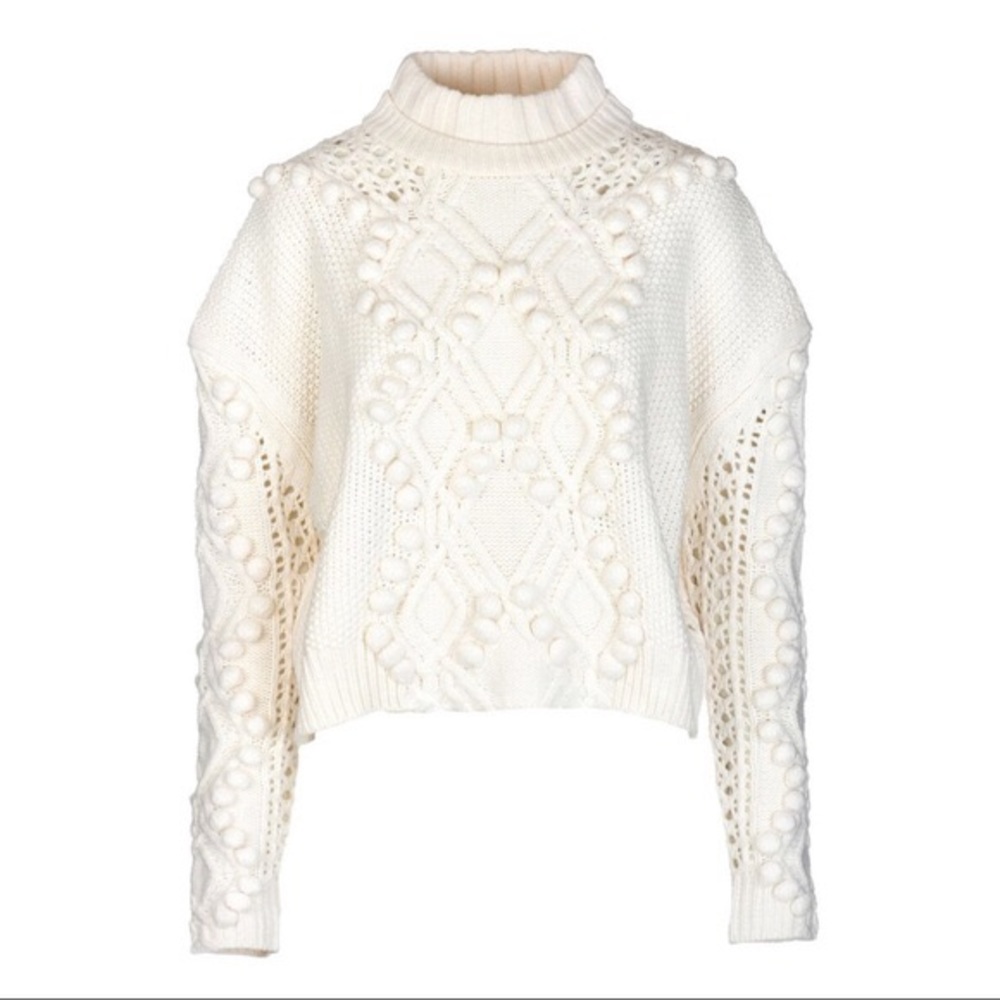 Guess pompom cream oversized sweater
